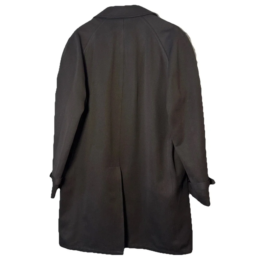 Vintage Crownwear Brown All Weather Coat 42R‎ Zip Out Liner Plaid Lined Overcoat